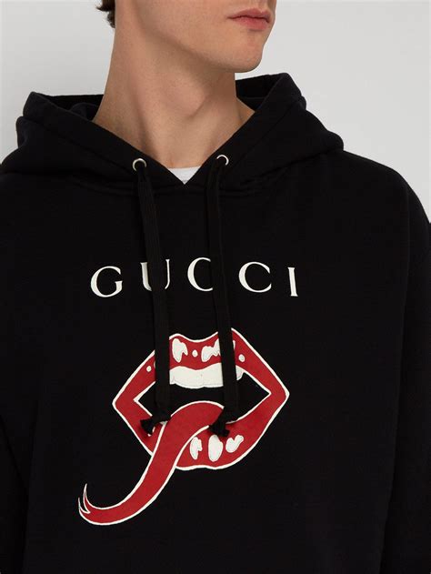 gucci black sweater with lips|Gucci tiger sweater women.